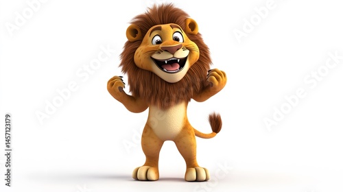 Wallpaper Mural Animated lion character with joyful expression. Torontodigital.ca