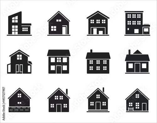Black House Silhouettes – Vector Pack