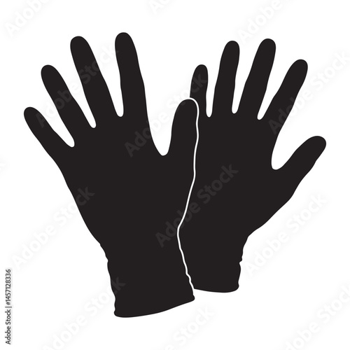 Black Medical Gloves Protective Headwear for Healthcare Professionals Safety Equipment Sterile Environment Cleanliness