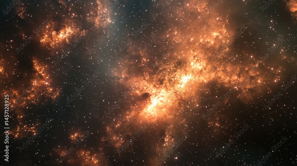 Fototapeta premium A stunning view of the cosmic scene filled with bright stars, glowing gases, and endless beauty of the universe in vibrant colors.