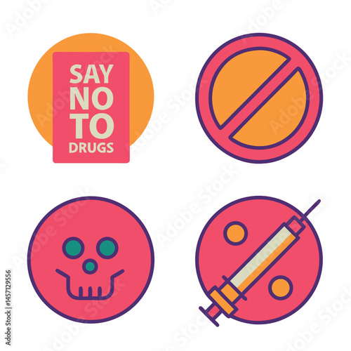 


   Anti Drug day vector illustration.

