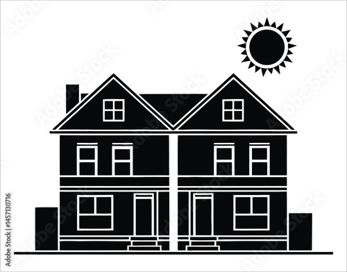 Modern House Silhouette – Vector Illustration