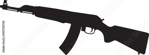 hand drawn gun silhouette, m14 gun, gun rifle vector silhouette isolated on white background
