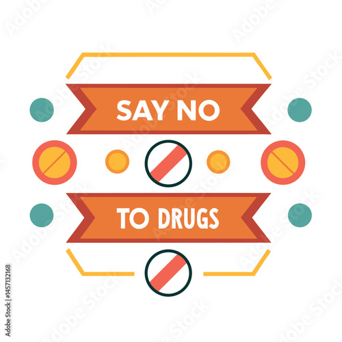 


   Anti Drug day vector illustration.
