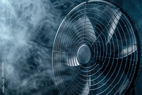 Obraz na płótnie Innovative Social Media Visual Featuring a Mist Fan for Cool Summer Campaigns w salonie