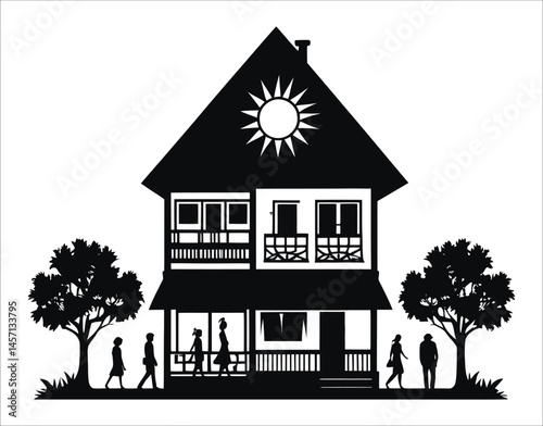 Urban House Icon – Vector Format