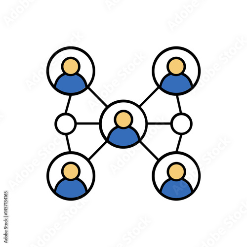 Connected People Network Icon Vector