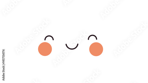 A cute cartoon cloud with a cheerful expression, featuring blush and a curved smile, perfect for weather-themed illustrations.