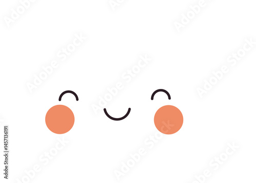 Happy cloud with rosy cheeks and a smile, cartoon style vector illustration for weather, childrens' content and creative projects.