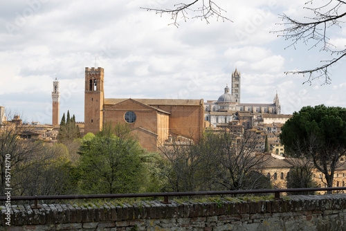 Panoramic view of Siena from Fortezza Medicea, Italy.