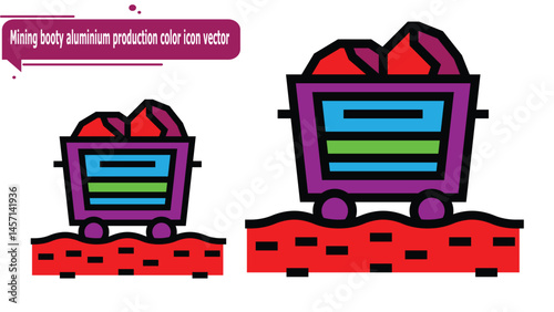 Mining booty aluminium production color icon vector