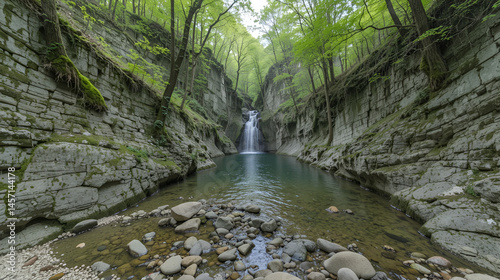 Gole di Celano (Italy) - A naturalistic wild attraction for hikers in the Natural Park Sirente-Velino, Abruzzo region, municipal of Aielli and Celano