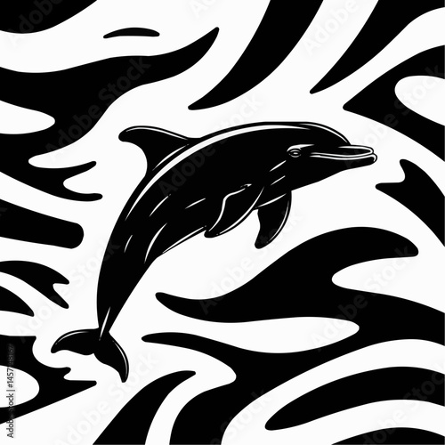 Dolphin jumping out of sea waves

