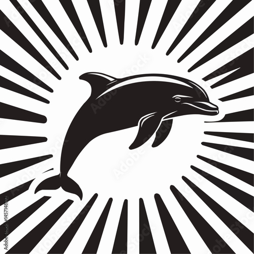 Dolphin jumping out of sea waves

