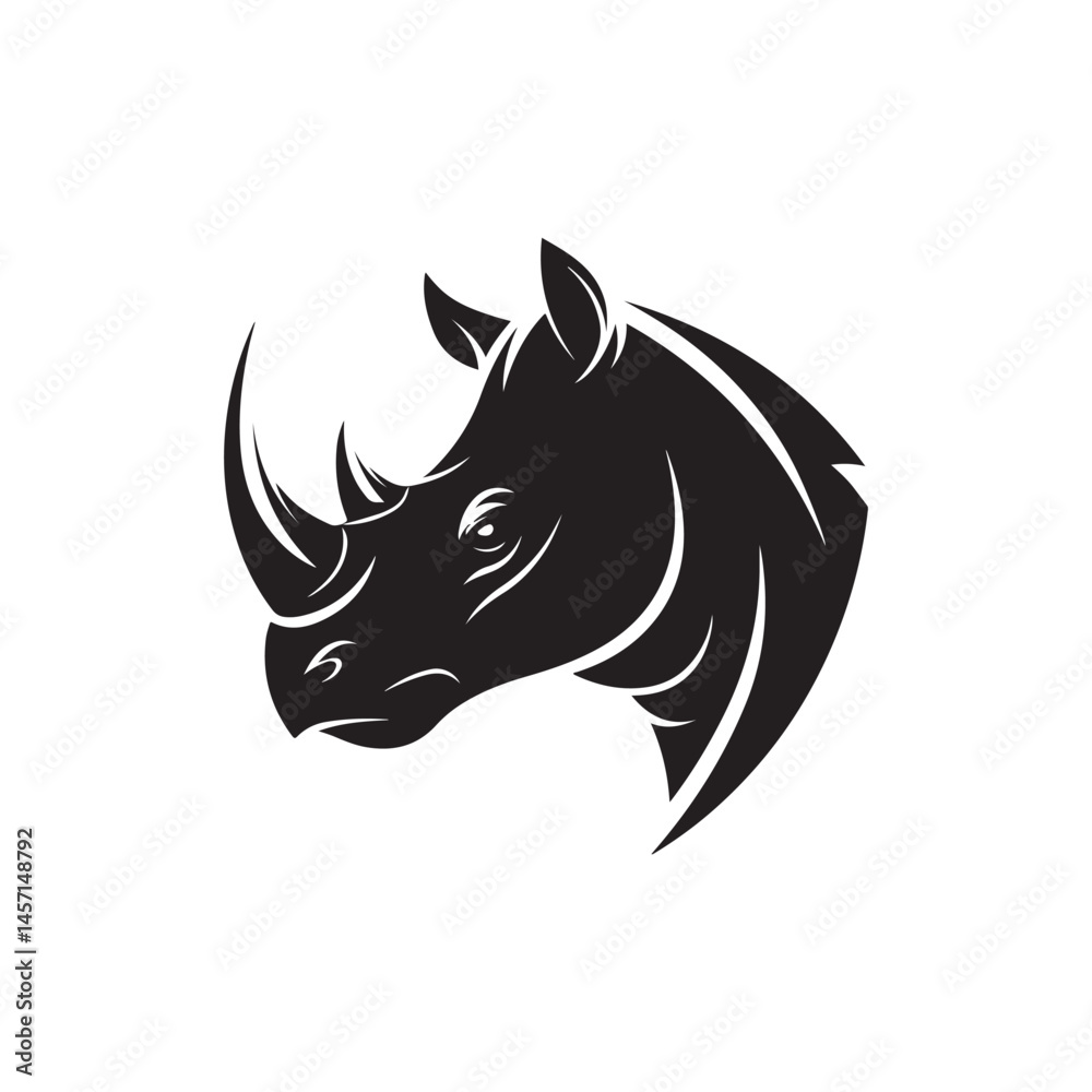 Obraz premium rhino vector silhouette clip art logo design illustration