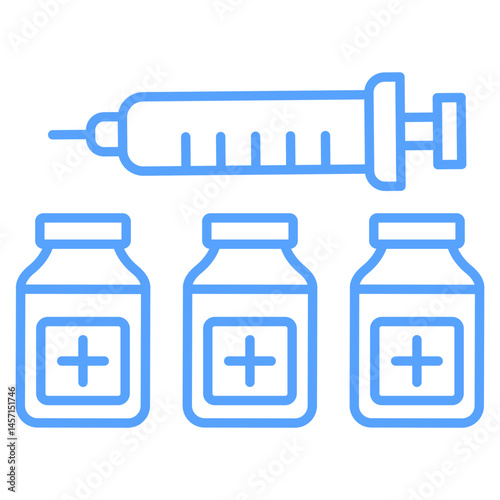 vaccine icon blue style