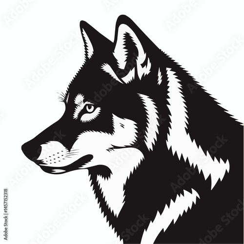 Wolf head in circle illustration

