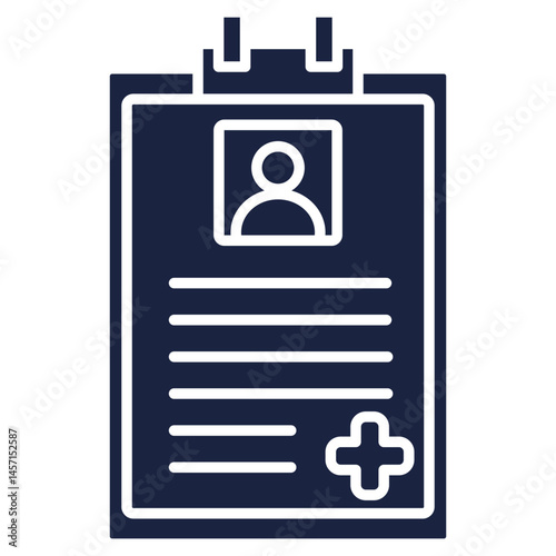 medical record icon blue style