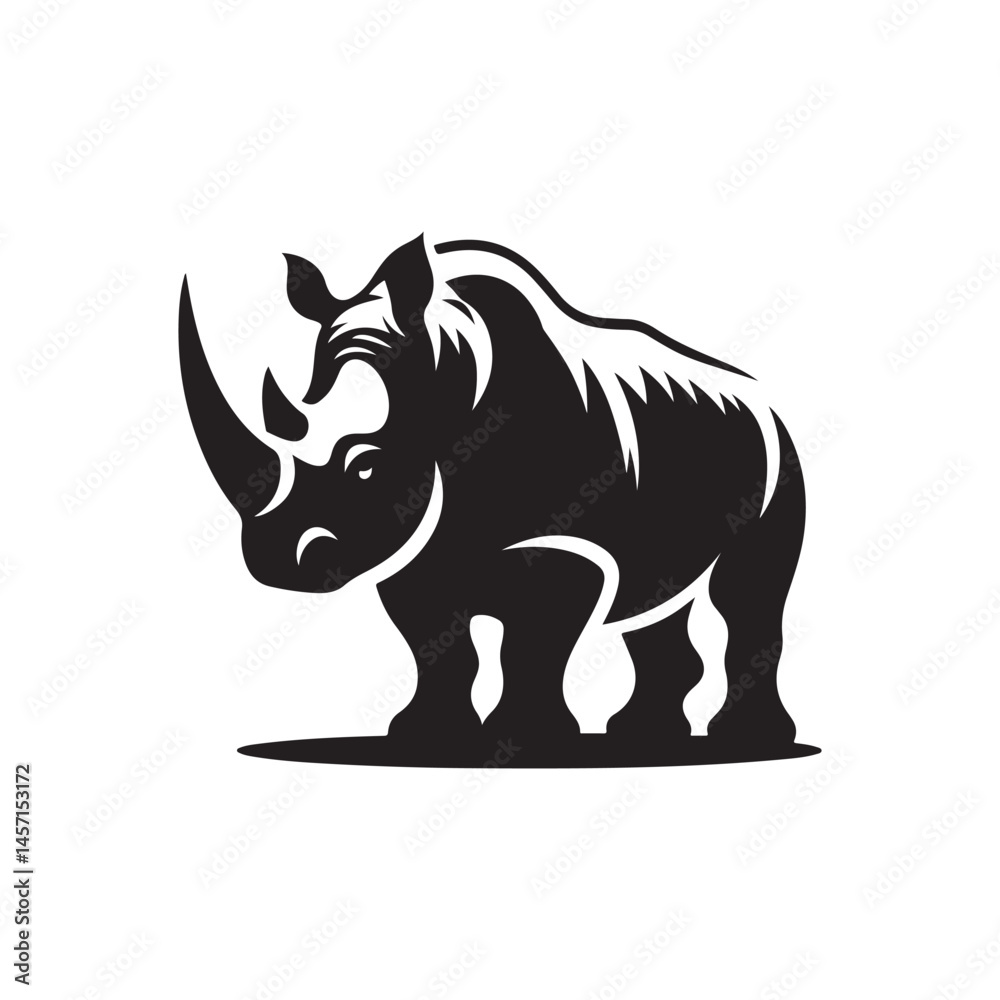 Fototapeta premium rhino vector silhouette clip art logo design illustration