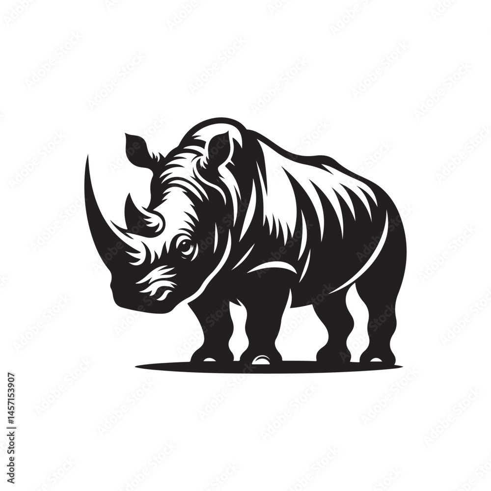 Fototapeta premium rhino vector silhouette clip art logo design illustration