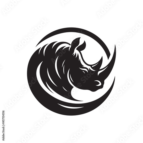 Wallpaper Mural rhino vector silhouette clip art logo design illustration Torontodigital.ca