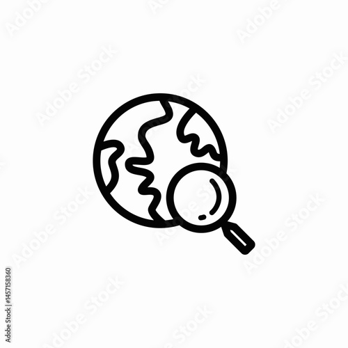 world magnifier icon sign vector