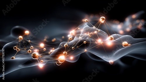 Abstract network of interconnected spheres