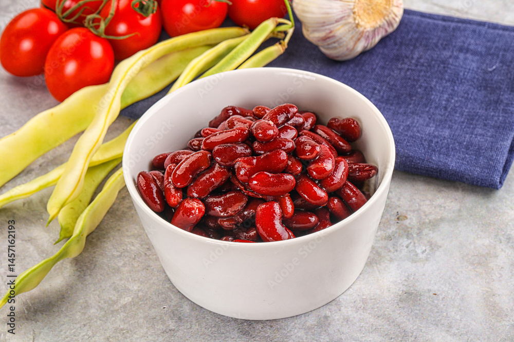 Canned red bean in the bowl Canned red bean in the bowl