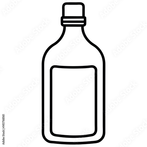 Clean line vector of a dental rinse bottle – modern mouthwash design on white