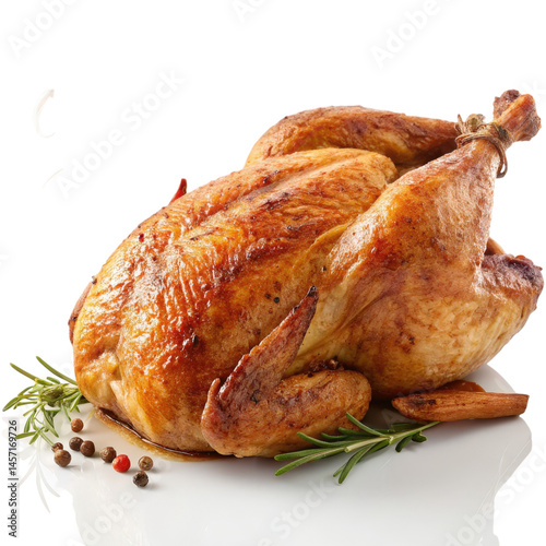 roasted chicken on a white background