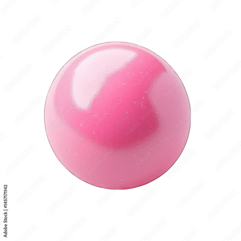 Obraz premium Shiny Pink Sphere, 3D Render, isolated on transparent background