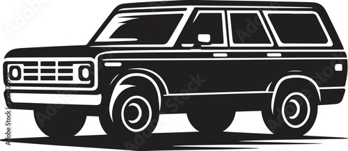Vintage car black silhouette vector illustration isolated on white background
