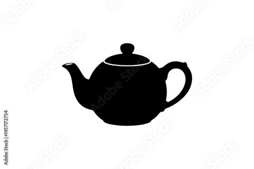 Black silhouette of a teapot with a handle and spout