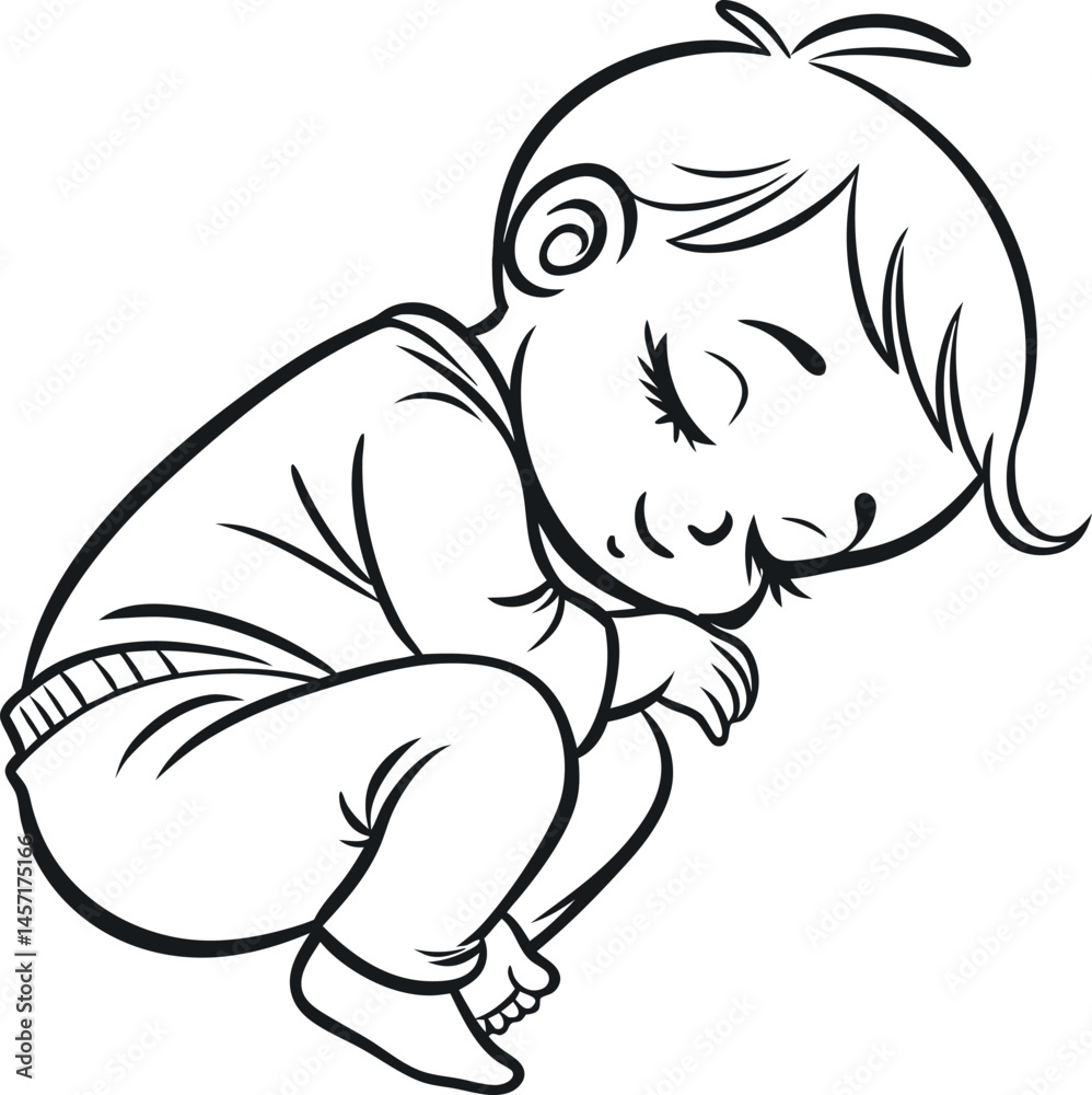 Obraz premium Peaceful Baby Sleeping Icons for Designers