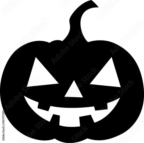 Jack-o'-Lantern: A classic spooky season image featuring a carved pumpkin with a grinning face and a distinctive stem in a silhouetted look.
