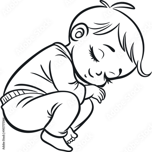 Peaceful Baby Sleeping Icons for Designers

