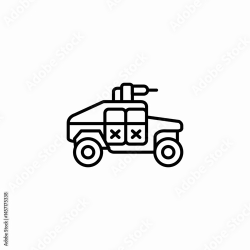 armored vehicle icon sign vector