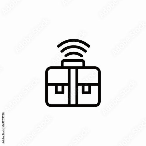 briefcase wifi icon sign vector