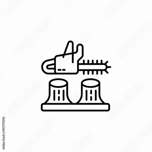 chainsaw logs wood icon sign vector