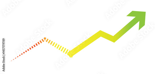 Gradient arrow growth chart vector