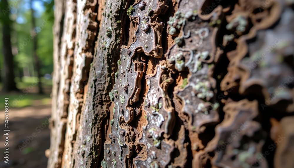 Detailed Closeup of Tree Bark Texture in a Lush Green Forest Environment During Daylight Detailed Closeup of Tree Bark Texture in a Lush Green Forest Environment During Daylight