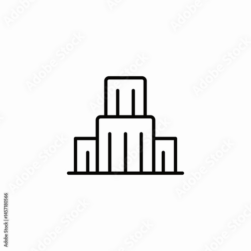 cityscape buildings tall icon sign vector