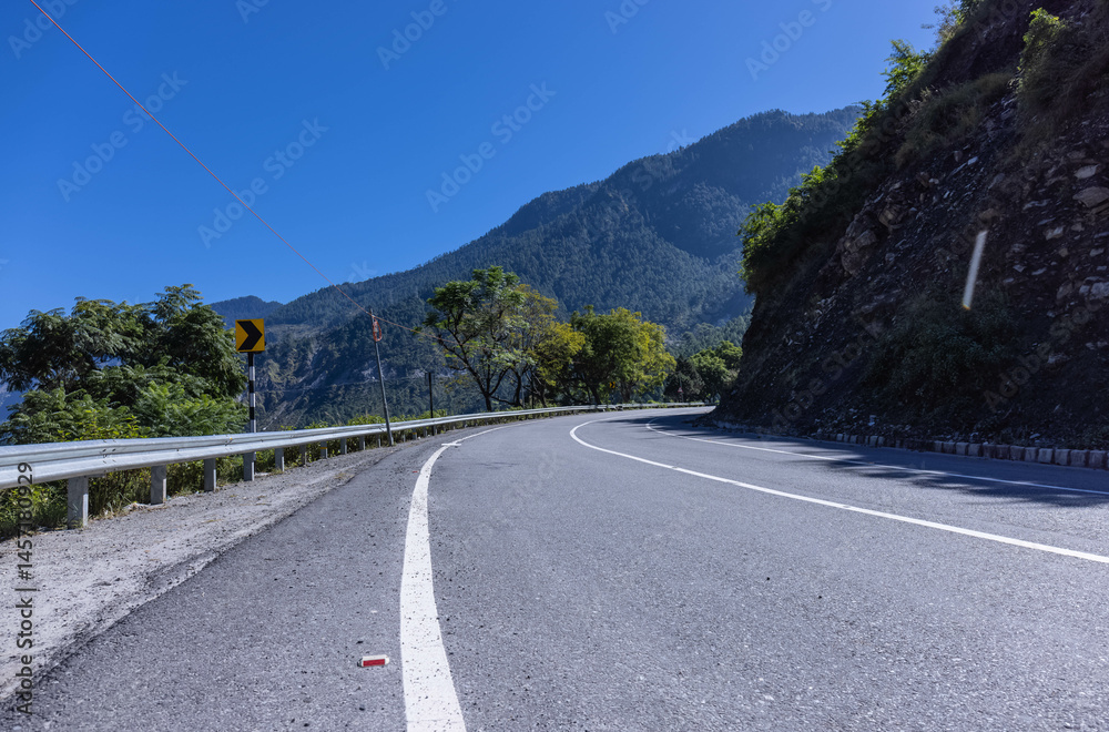 Fototapeta premium Highway roads on hills. Travel concept.