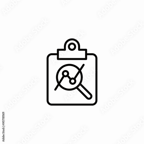 clipboard magnifier search icon sign vector