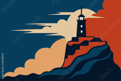 lighthouse in the sea