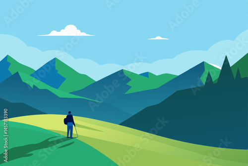 mountain landscape with mountains and blue sky
