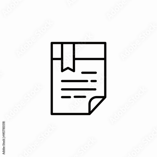 document bookmark corner icon sign vector