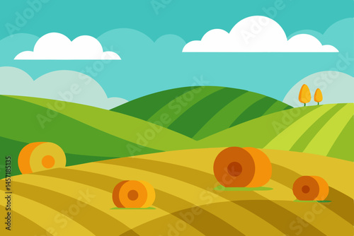 rural landscape with fields and hills