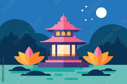 chinese temple in the water