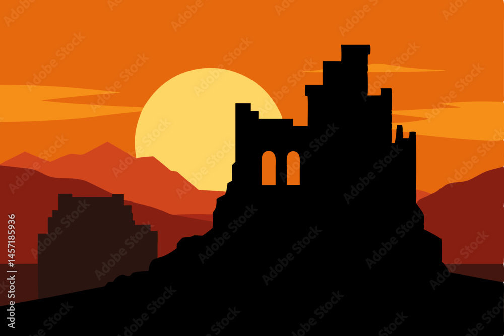 Obraz premium silhouette of castle